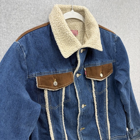 Levi's Type 1 Jeans Yuji Itadori Anime Jacket Mens Large Blue Sherpa Denim - Picture 4 of 11